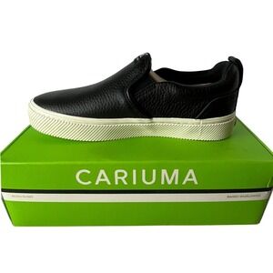 Cariuma Slip-On Leather Sneakers Casual Comfort Black Womens 7 NIB